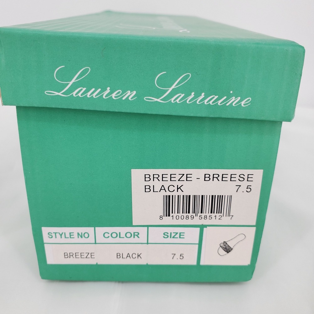 Lauren Lorraine Breeze Black Jelly Slide Sandals Rhinestone Bow Womens 7.5 New - Picture 8 of 8